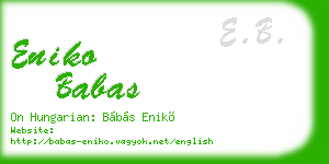 eniko babas business card